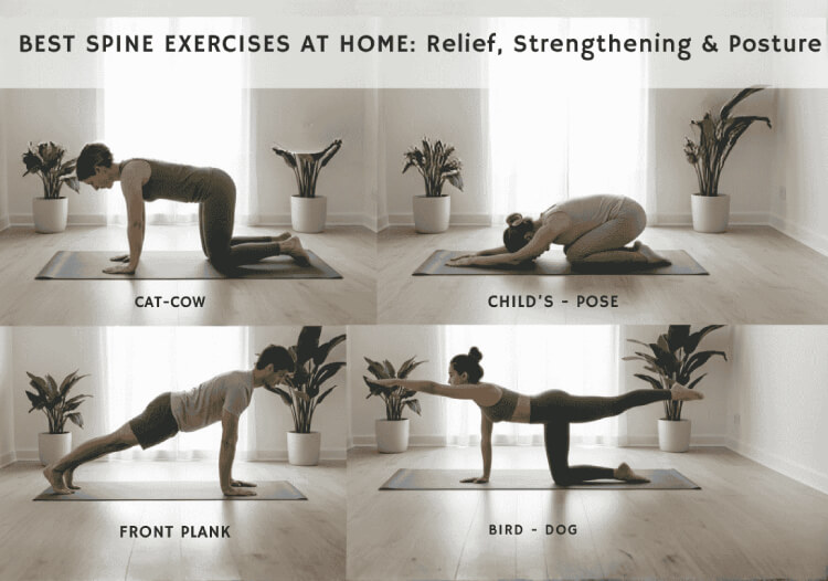 Best Spine Exercises at Home for Pain Relief & Posture